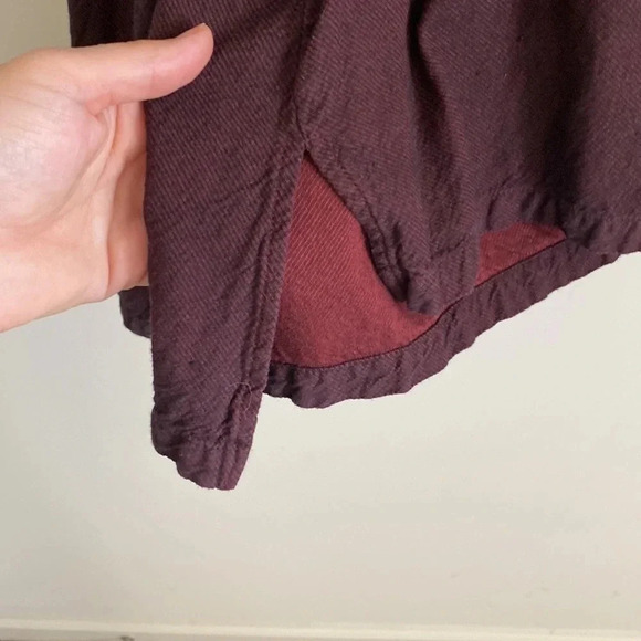 CP shades vintage burgundy textured lightweight button down shacket top - Picture 5 of 8